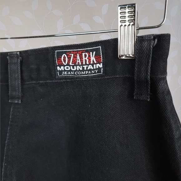 Vintage 90s High Rise Denim Mom Jeans 100% Cotton Washed Black Ozark 26 - Picture 11 of 15